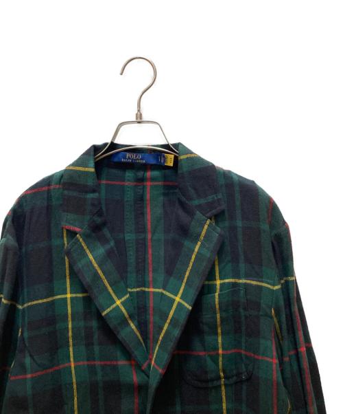 POLO RALPH LAUREN（ポロ・ラルフローレン）POLO RALPH LAUREN (ポロ・ラルフローレン) コットンフランネル3Bチェックテーラードジャケット グリーン サイズ:Sの古着・服飾アイテム