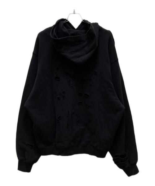 BALENCIAGA（バレンシアガ）BALENCIAGA (バレンシアガ) キャップスデストロイドフーディープルオーバー ブラック サイズ:XXSの古着・服飾アイテム