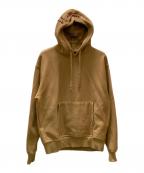 stussyステューシー）の古着「バアックアップリケ プルオーバーパーカー」｜ベージュ