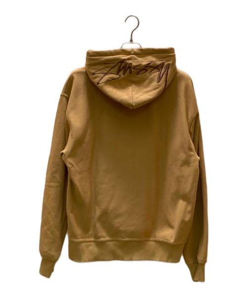 stussy（ステューシー）stussy (ステューシー) バアックアップリケ プルオーバーパーカー ベージュ サイズ:Ⅼの古着・服飾アイテム