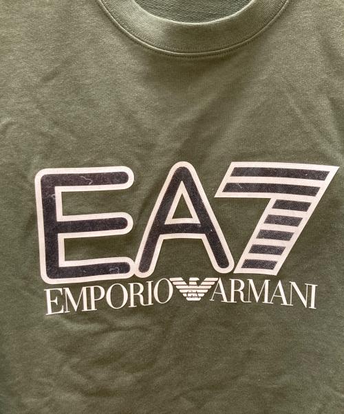 EMPORIO ARMANI（エンポリオ アルマーニ）EMPORIO ARMANI (エンポリオ アルマーニ) ロゴプリントスウエット グリーン サイズ:Mの古着・服飾アイテム