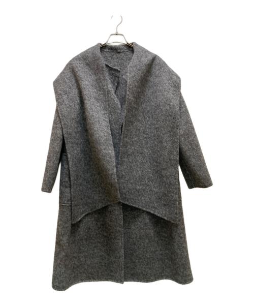JENNE（ジェンヌ）JENNE (ジェンヌ) リバーウールシルクコート グレー サイズ:ＸＬの古着・服飾アイテム