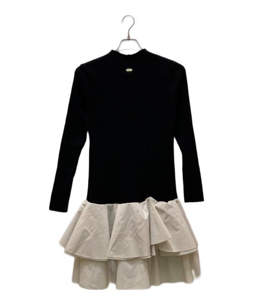 ARPEGE STORY（アルページュストーリー）Arpege story (アルページュストーリー) タフタドッキングミニワンピース ブラック×ホワイト サイズ:2の古着・服飾アイテム