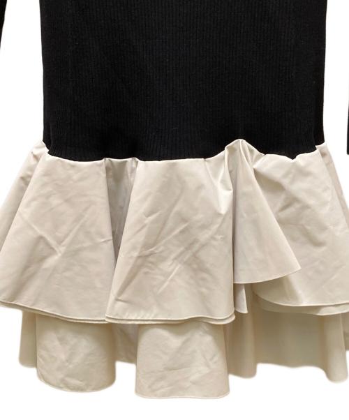 ARPEGE STORY（アルページュストーリー）Arpege story (アルページュストーリー) タフタドッキングミニワンピース ブラック×ホワイト サイズ:2の古着・服飾アイテム