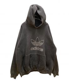 adidas（アディダス）の古着「ヴィンテージトレフォイルプルオーバーパーカー」｜ブラック