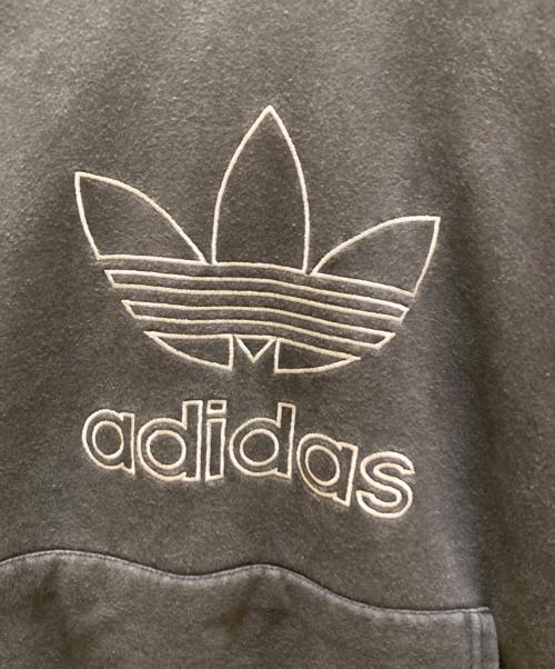 adidas（アディダス）adidas (アディダス) ヴィンテージトレフォイルプルオーバーパーカー ブラック サイズ: Lの古着・服飾アイテム