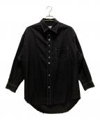 sulvamサルバム）の古着「gabardine stand collar SH」｜ブラック