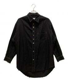 sulvam（サルバム）の古着「gabardine stand collar SH」｜ブラック