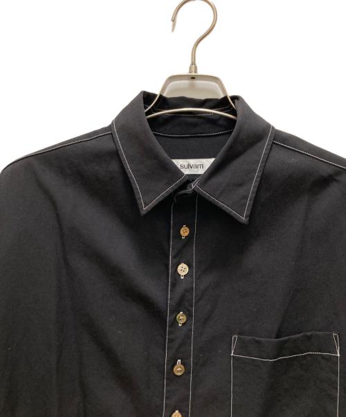 sulvam（サルバム）sulvam (サルバム) gabardine stand collar SH ブラック サイズ:Ｓの古着・服飾アイテム