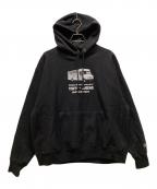 the apartment×The Almeda Club×Championジ アパートメント×ザアラメダクラブ×チャンピオン）の古着「Queens Tokyo Moving Hoodie」｜ブラック