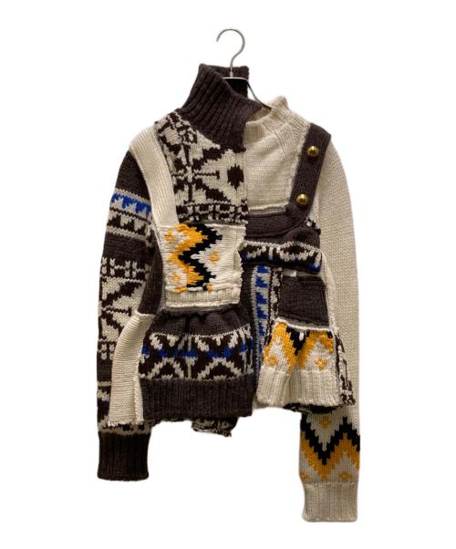 sacai（サカイ）sacai (サカイ) 変形ニット ベージュ サイズ:１の古着・服飾アイテム