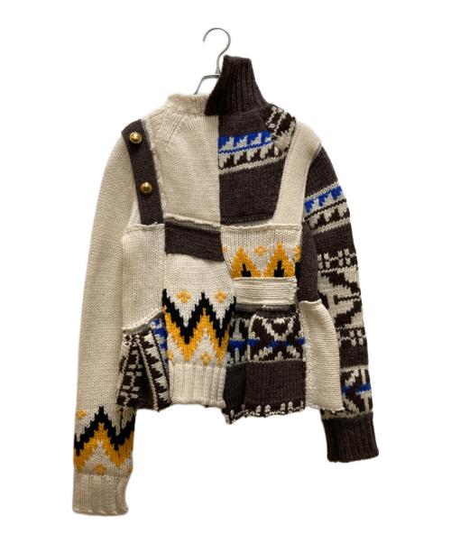 sacai（サカイ）sacai (サカイ) 変形ニット ベージュ サイズ:１の古着・服飾アイテム