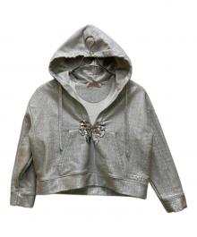 VALENTINO（ヴァレンティノ）の古着「ラメプルオーバーパーカー」｜グレー