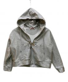 VALENTINO（ヴァレンティノ）の古着「ラメプルオーバーパーカー」｜グレー