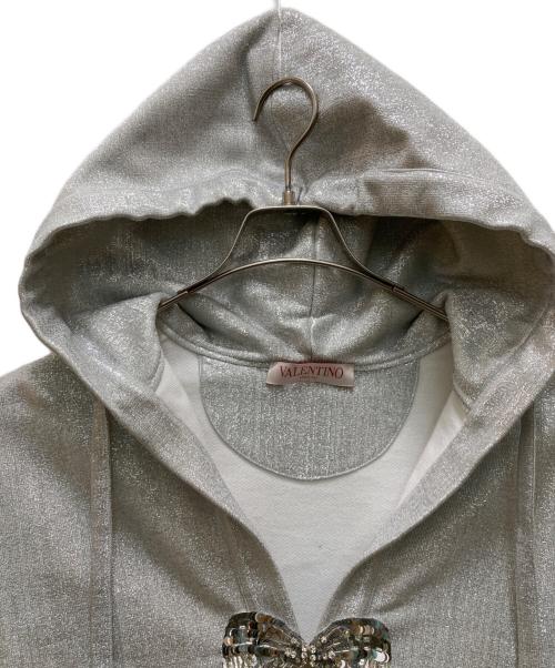 VALENTINO（ヴァレンティノ）VALENTINO (ヴァレンティノ) ラメプルオーバーパーカー グレー サイズ:ＸＳの古着・服飾アイテム