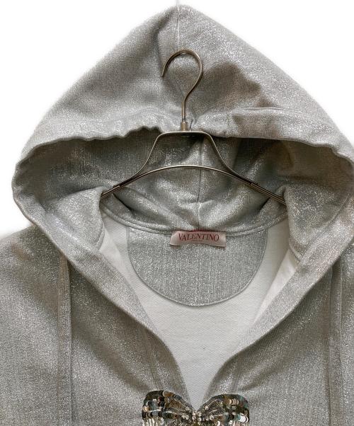 VALENTINO（ヴァレンティノ）VALENTINO (ヴァレンティノ) ラメプルオーバーパーカー グレー サイズ:ＸＳの古着・服飾アイテム