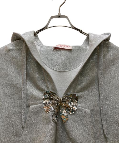 VALENTINO（ヴァレンティノ）VALENTINO (ヴァレンティノ) ラメプルオーバーパーカー グレー サイズ:ＸＳの古着・服飾アイテム