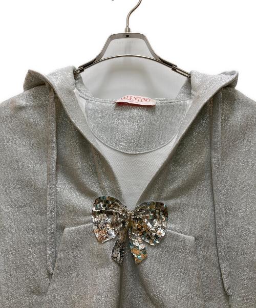 VALENTINO（ヴァレンティノ）VALENTINO (ヴァレンティノ) ラメプルオーバーパーカー グレー サイズ:ＸＳの古着・服飾アイテム
