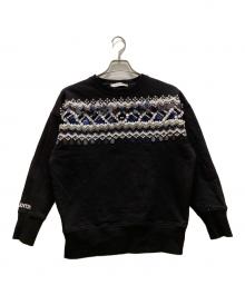 VALENTINO（ヴァレンティノ）の古着「スパンコールロゴトレーナー」｜ブラック