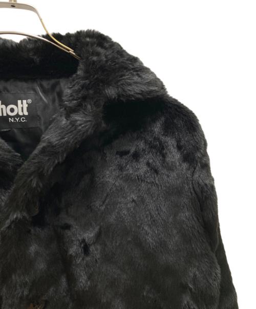 Schott（ショット）Schott (ショット) ボア シングル ロング ピーコート ブラック サイズ: Lの古着・服飾アイテム