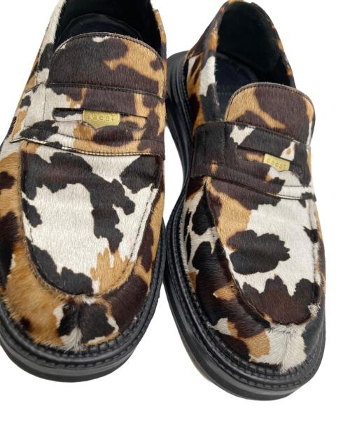 J.M.WESTON（ジェイエムウエストン）J.M.WESTON (ジェイエムウエストン) sacai (サカイ) コラボ ハラコ シグニチャーローファー #180 ブラウン サイズ:10C Dの古着・服飾アイテム