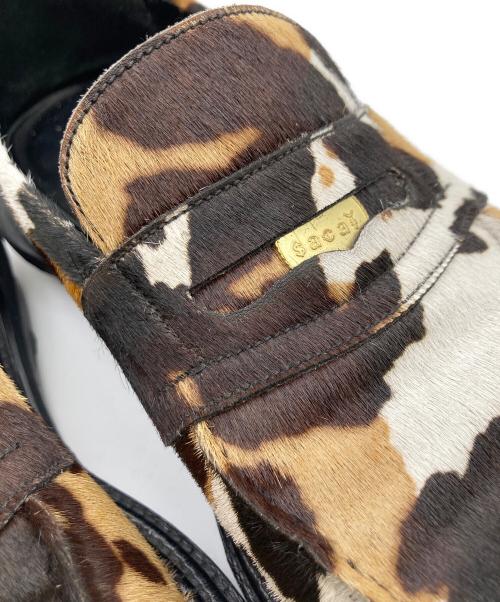 J.M.WESTON（ジェイエムウエストン）J.M.WESTON (ジェイエムウエストン) sacai (サカイ) コラボ ハラコ シグニチャーローファー #180 ブラウン サイズ:10C Dの古着・服飾アイテム