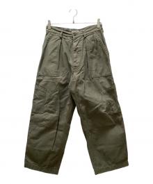 URBAN RESEARCH×SHIOTA（アーバンリサーチ×シオタ）の古着「バックサテンユーティリティー トラウザー パンツ」｜グリーン