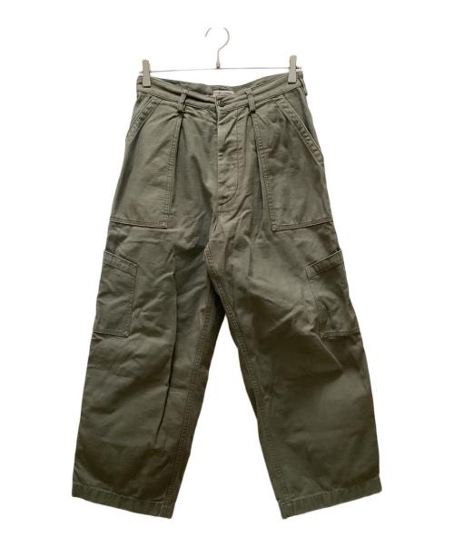 URBAN RESEARCH（アーバンリサーチ）URBAN RESEARCH (アーバンリサーチ) SHIOTA (シオタ) バックサテンユーティリティー トラウザー パンツ グリーン サイズ:Mの古着・服飾アイテム