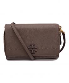 TORY BURCH（トリーバーチ）の古着「レザーショルダーウォレット」｜ベージュ