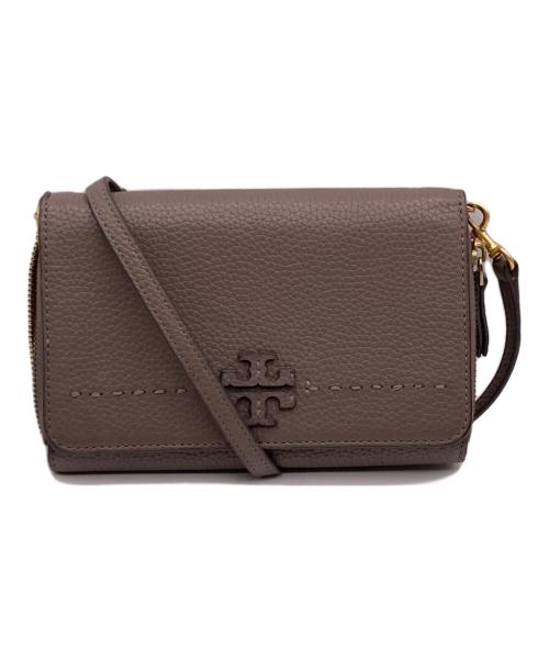 TORY BURCH（トリーバーチ）TORY BURCH (トリーバーチ) レザーショルダーウォレット ベージュの古着・服飾アイテム