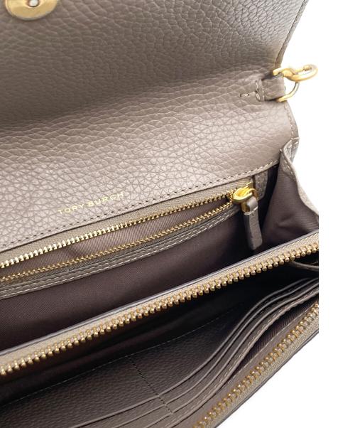 TORY BURCH（トリーバーチ）TORY BURCH (トリーバーチ) レザーショルダーウォレット ベージュの古着・服飾アイテム