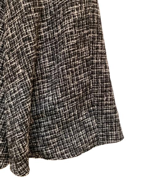 BEARDSLEY（ビアズリー）BEARDSLEY (ビアズリー) ツイードフレアワンピース ブラック×ホワイトの古着・服飾アイテム