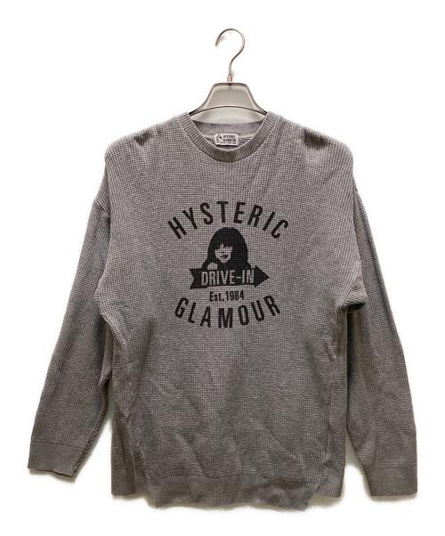 Hysteric Glamour（ヒステリックグラマー）Hysteric Glamour (ヒステリックグラマー) プリントサーマルカットソー グレー サイズ:FREEの古着・服飾アイテム