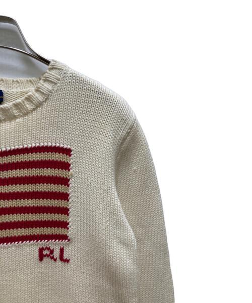 POLO RALPH LAUREN（ポロ・ラルフローレン）POLO RALPH LAUREN (ポロ・ラルフローレン) 星条旗ニット ホワイト サイズ:Ｓの古着・服飾アイテム