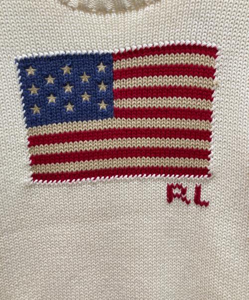 POLO RALPH LAUREN（ポロ・ラルフローレン）POLO RALPH LAUREN (ポロ・ラルフローレン) 星条旗ニット ホワイト サイズ:Ｓの古着・服飾アイテム