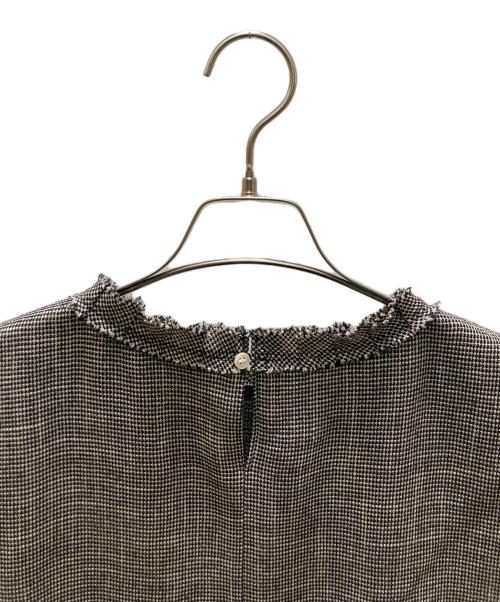 BALLSEY（ボールジィ）BALLSEY (ボールジィ) ポリエステルレーヨンカラミ フレンチスリーブブラウス ブラック サイズ:36の古着・服飾アイテム