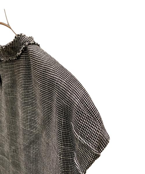 BALLSEY（ボールジィ）BALLSEY (ボールジィ) ポリエステルレーヨンカラミ フレンチスリーブブラウス ブラック サイズ:36の古着・服飾アイテム