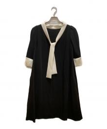 CELFORD（セルフォード）の古着「ボウタイAラインワンピ―ス」｜ブラック