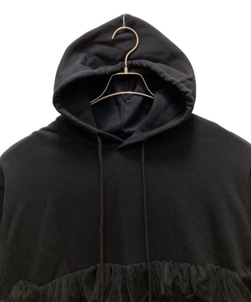 VIVIANO（ヴィヴィアーノ）VIVIANO (ヴィヴィアーノ) アシンメトリーチュールフーディー ブラック サイズ:Mの古着・服飾アイテム