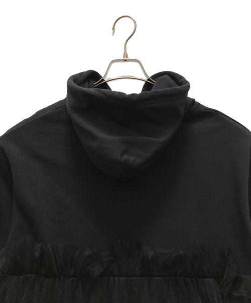 VIVIANO（ヴィヴィアーノ）VIVIANO (ヴィヴィアーノ) アシンメトリーチュールフーディー ブラック サイズ:Mの古着・服飾アイテム