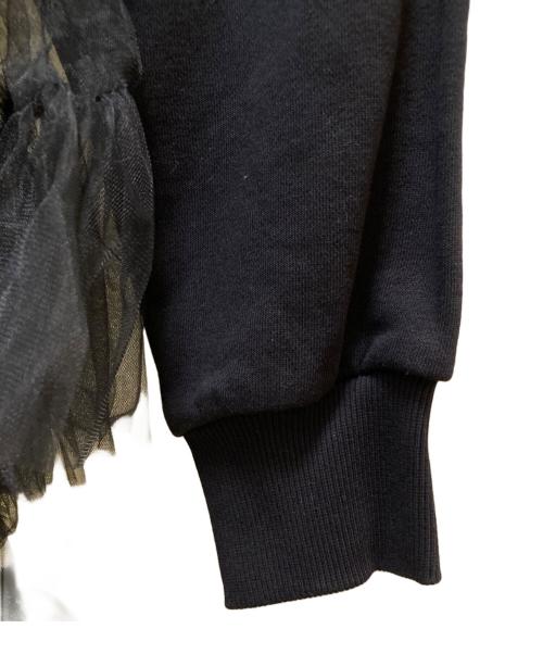 VIVIANO（ヴィヴィアーノ）VIVIANO (ヴィヴィアーノ) アシンメトリーチュールフーディー ブラック サイズ:Mの古着・服飾アイテム