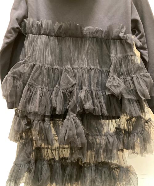 VIVIANO（ヴィヴィアーノ）VIVIANO (ヴィヴィアーノ) アシンメトリーチュールフーディー ブラック サイズ:Mの古着・服飾アイテム