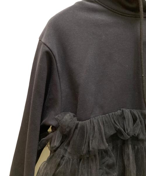VIVIANO（ヴィヴィアーノ）VIVIANO (ヴィヴィアーノ) アシンメトリーチュールフーディー ブラック サイズ:Mの古着・服飾アイテム