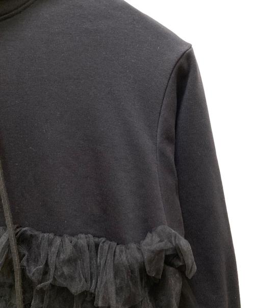 VIVIANO（ヴィヴィアーノ）VIVIANO (ヴィヴィアーノ) アシンメトリーチュールフーディー ブラック サイズ:Mの古着・服飾アイテム