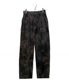 Ameri（アメリ）の古着「CRUSHED LEATHER RELAX PANTS」｜ブラック