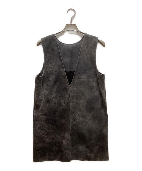 Ameri（アメリ）AMERI (アメリ) CRUSHED LEATHER SLEEVELESS TOP ブラック サイズ:Freeの古着・服飾アイテム