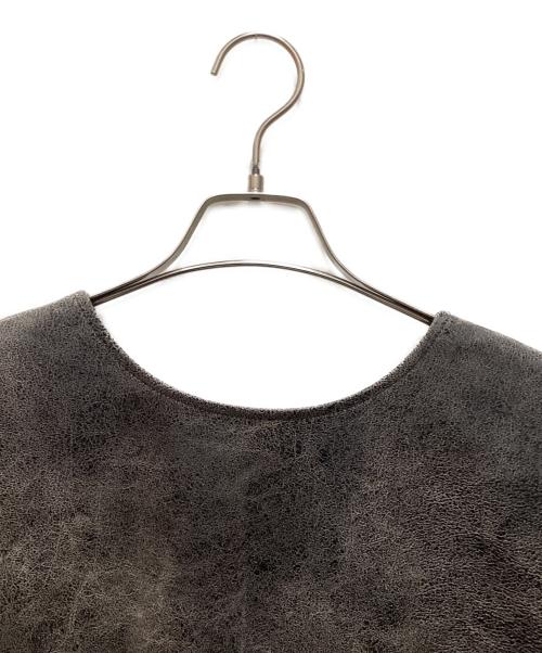 Ameri（アメリ）AMERI (アメリ) CRUSHED LEATHER SLEEVELESS TOP ブラック サイズ:Freeの古着・服飾アイテム