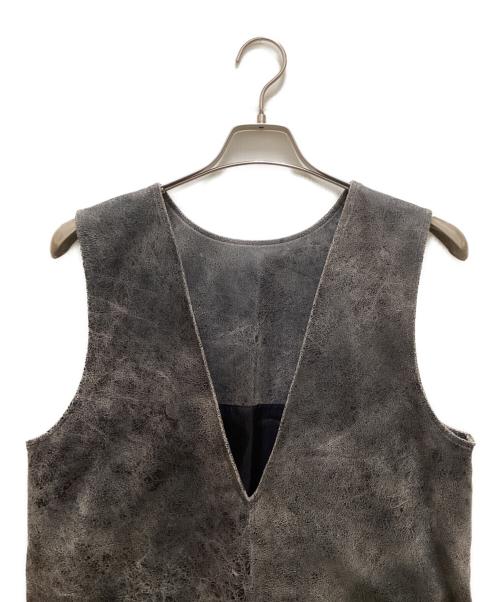 Ameri（アメリ）AMERI (アメリ) CRUSHED LEATHER SLEEVELESS TOP ブラック サイズ:Freeの古着・服飾アイテム