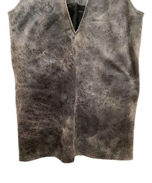 Ameri（アメリ）AMERI (アメリ) CRUSHED LEATHER SLEEVELESS TOP ブラック サイズ:Freeの古着・服飾アイテム