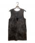 AMERI（アメリ）の古着「CRUSHED LEATHER SLEEVELESS TOP」｜ブラック